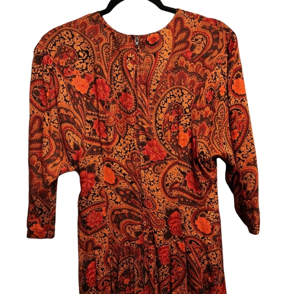 Vintage Floral Dolman Sleeve Midi / Maxi Dress - Picture 6 of 10